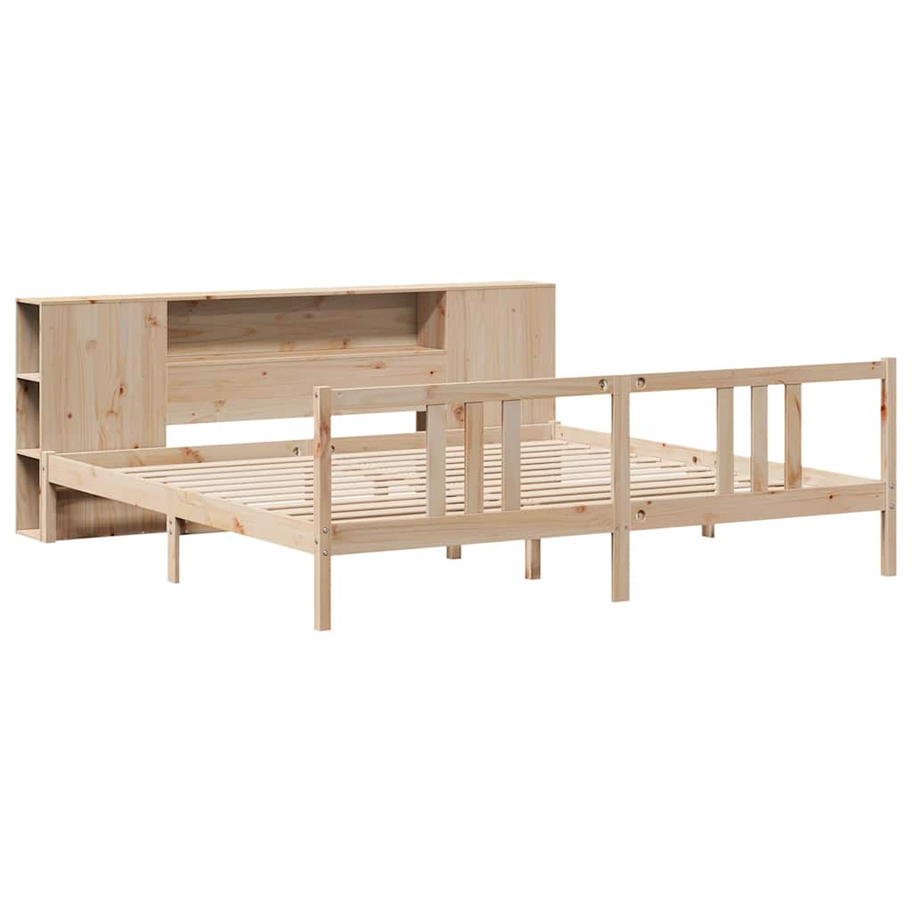 Seng Med Bokhylle Uten Madrass 180X200 Cm Heltre Furu