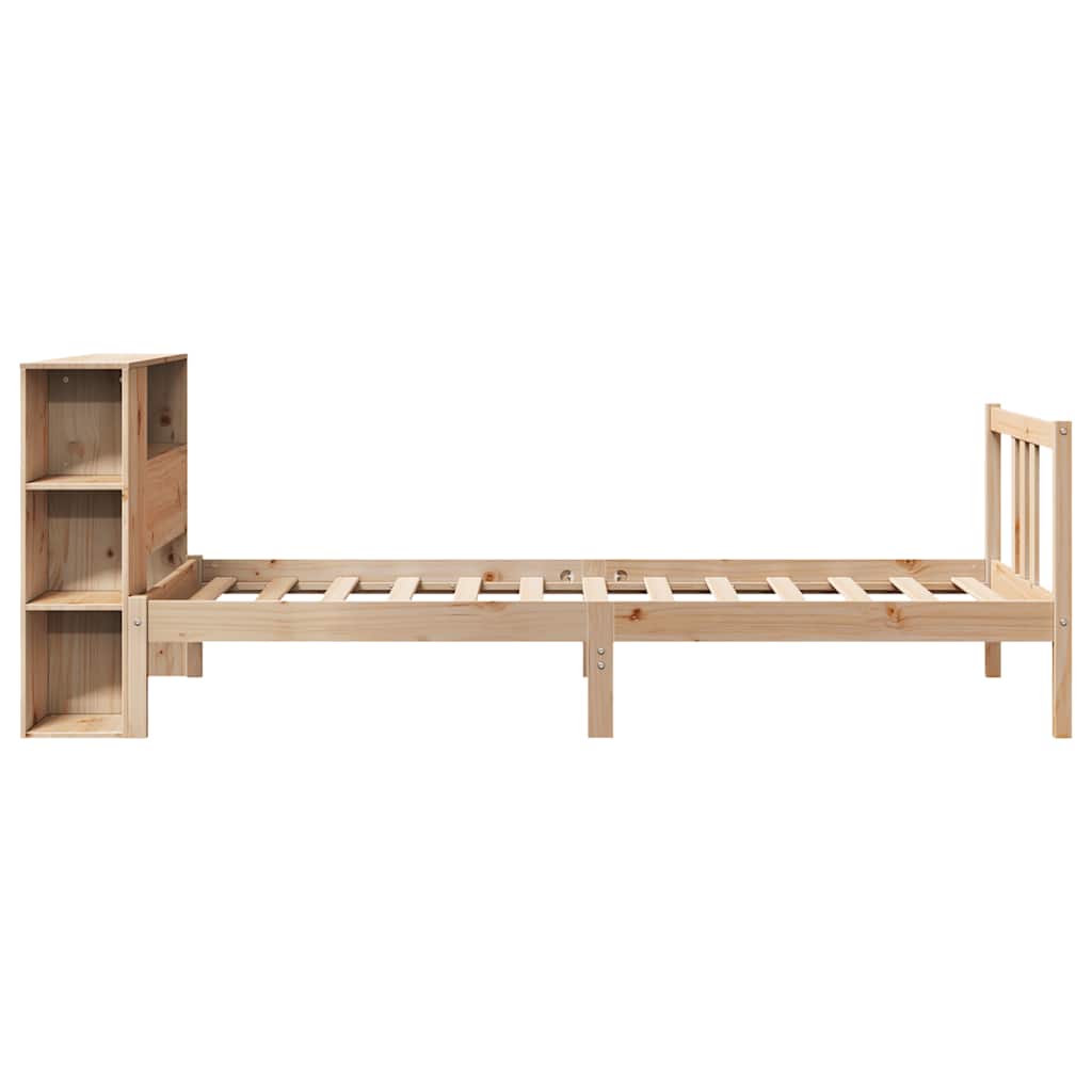 Seng Med Bokhylle Uten Madrass 75X190 Cm Heltre Furu