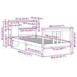 Seng Med Bokhylle Uten Madrass 75X190 Cm Heltre Furu