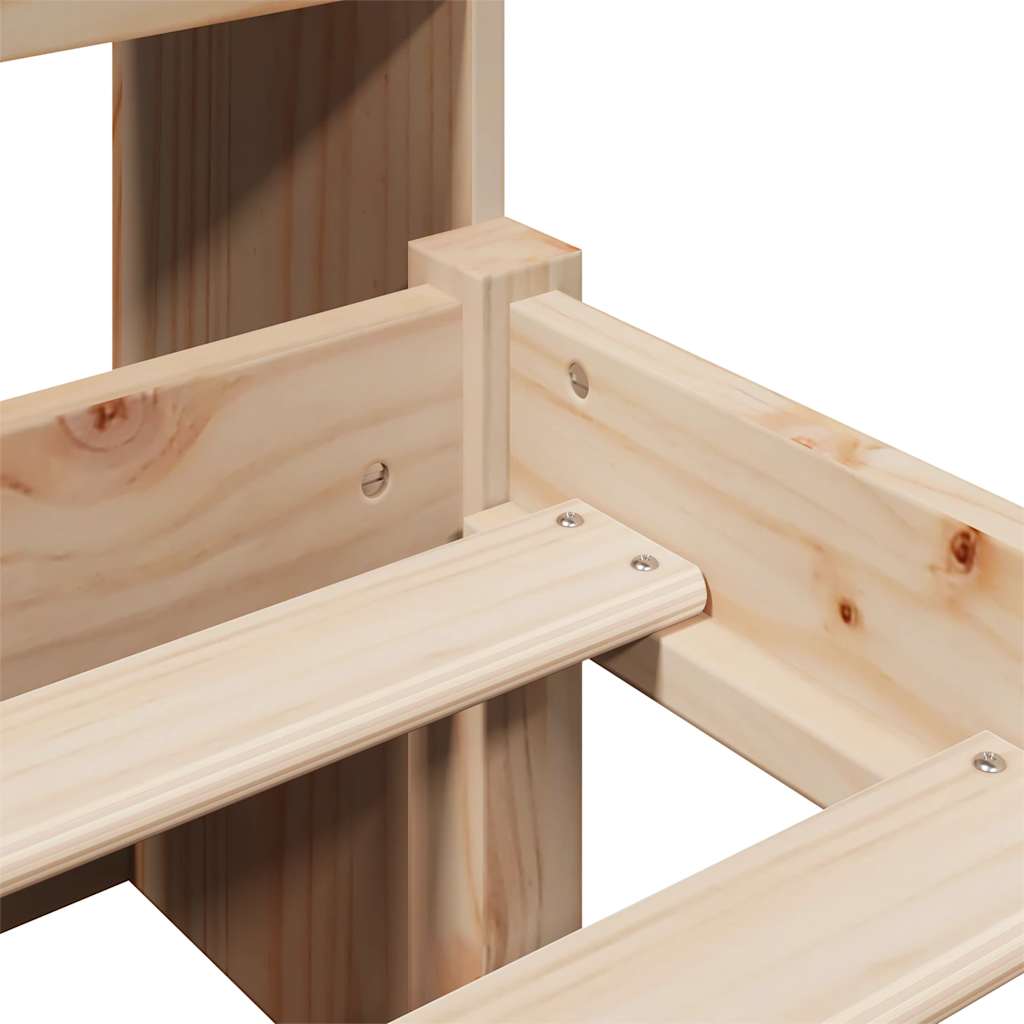 Seng Med Bokhylle Uten Madrass 120X200 Cm Heltre Furu