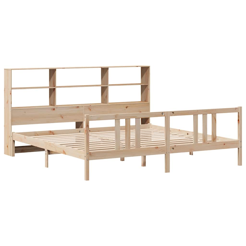Seng Med Bokhylle Uten Madrass 180X200 Cm Heltre Furu