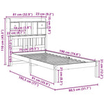 Seng Med Bokhylle Uten Madrass 75X190 Cm Heltre Furu