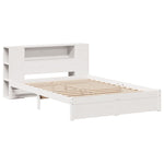 Seng Med Bokhylle Uten Madrass Hvit 120X200 Cm Heltre Furu