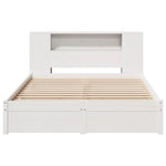 Seng Med Bokhylle Uten Madrass Hvit 120X200 Cm Heltre Furu