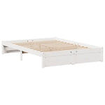 Seng Med Bokhylle Uten Madrass Hvit 120X200 Cm Heltre Furu