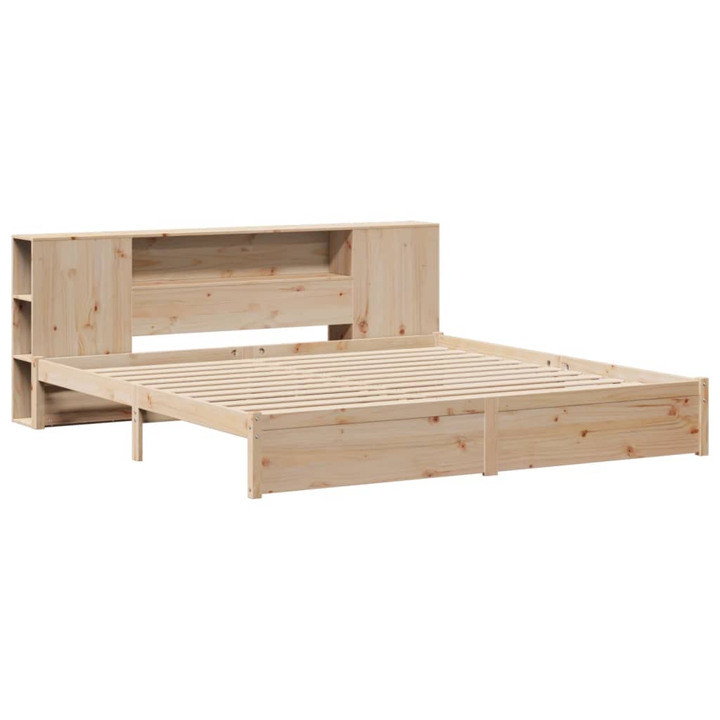 Seng Med Bokhylle Uten Madrass 180X200 Cm Heltre Furu