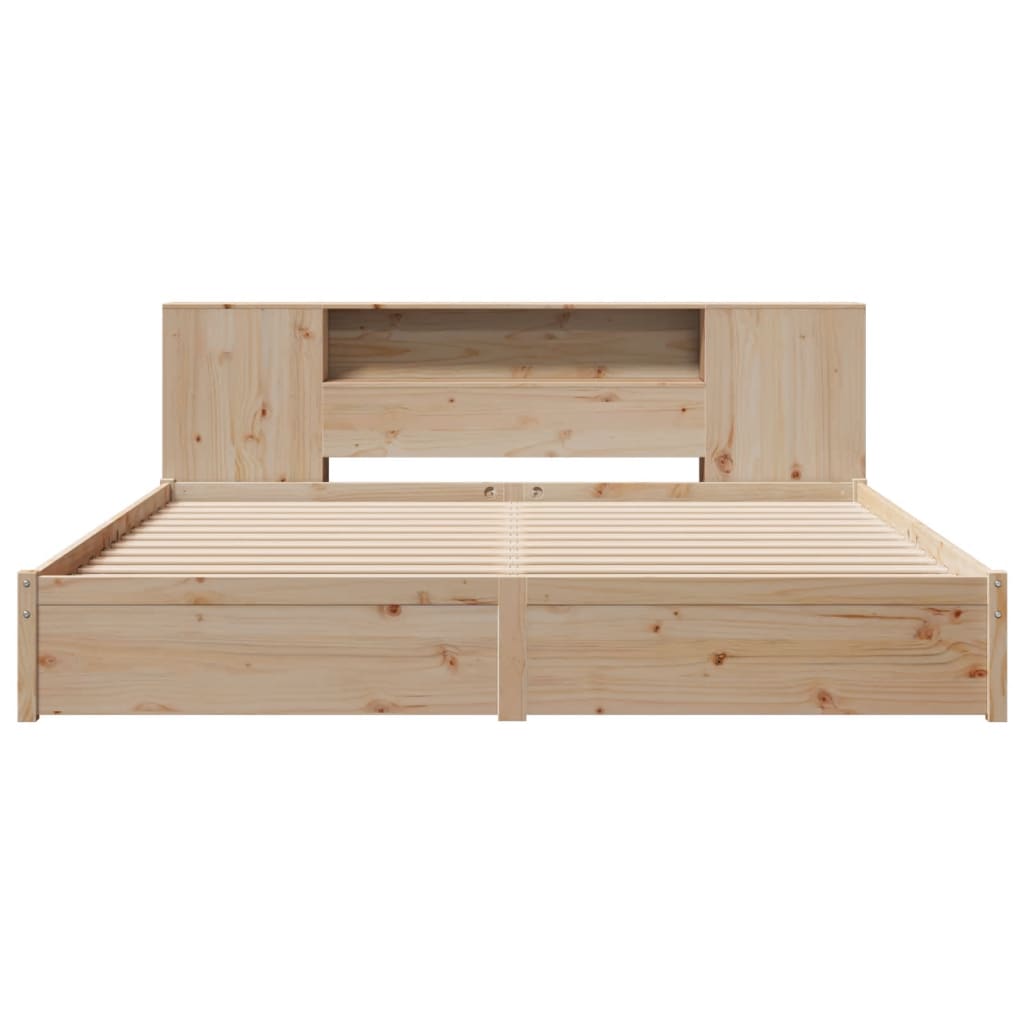 Seng Med Bokhylle Uten Madrass 180X200 Cm Heltre Furu