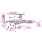 Seng Med Bokhylle Uten Madrass 180X200 Cm Heltre Furu