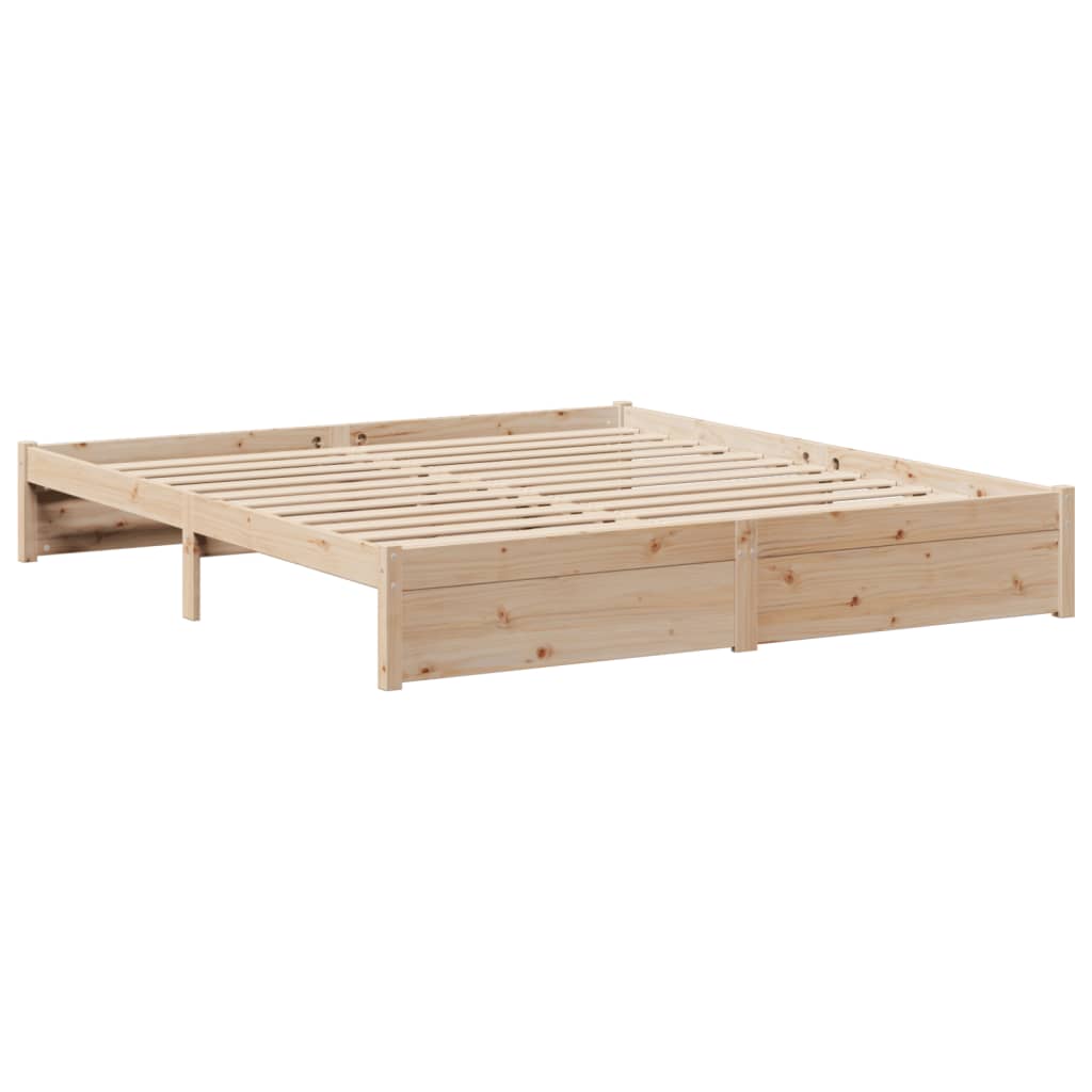 Seng Med Bokhylle Uten Madrass 180X200 Cm Heltre Furu