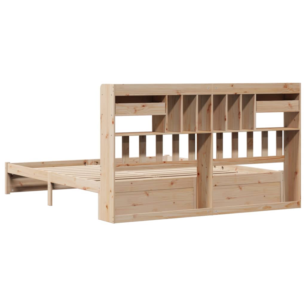 Seng Med Bokhylle Uten Madrass 180X200 Cm Heltre Furu