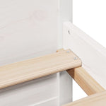 Seng Med Bokhylle Uten Madrass Hvit 120X200 Cm Heltre Furu