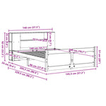 Seng Med Bokhylle Uten Madrass Hvit 140X200 Cm Heltre Furu