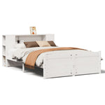 Seng Med Bokhylle Uten Madrass Hvit 150X200 Cm Heltre Furu