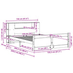 Seng Med Bokhylle Uten Madrass Hvit 150X200 Cm Heltre Furu