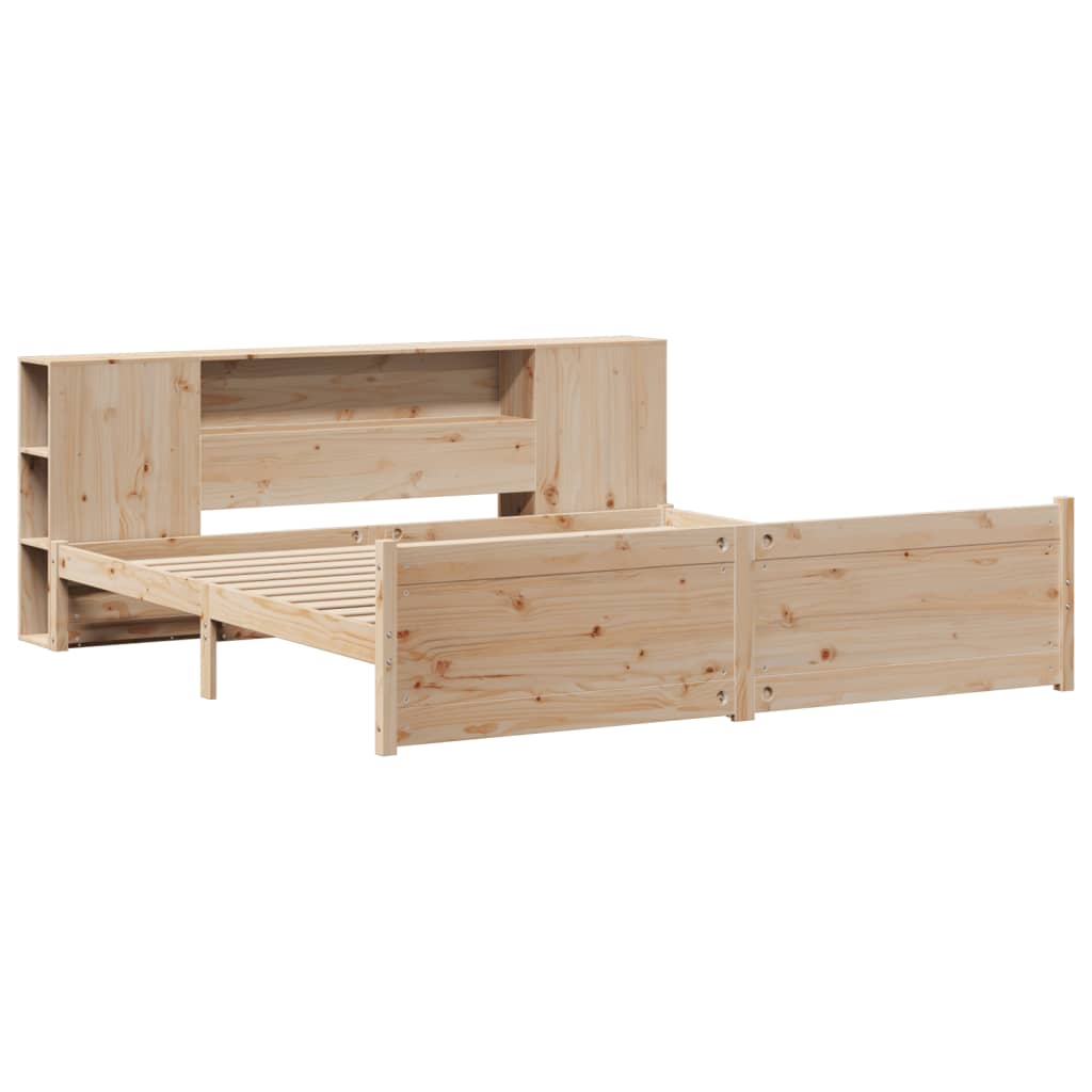 Seng Med Bokhylle Uten Madrass 180X200 Cm Heltre Furu