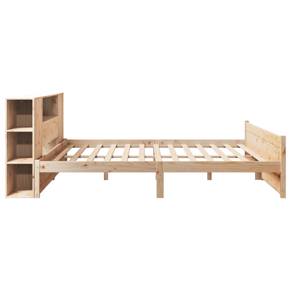 Seng Med Bokhylle Uten Madrass 180X200 Cm Heltre Furu