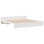 Seng Med Bokhylle Uten Madrass Hvit 180X200 Cm Heltre Furu
