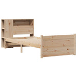 Seng Med Bokhylle Uten Madrass 90X200 Cm Heltre Furu