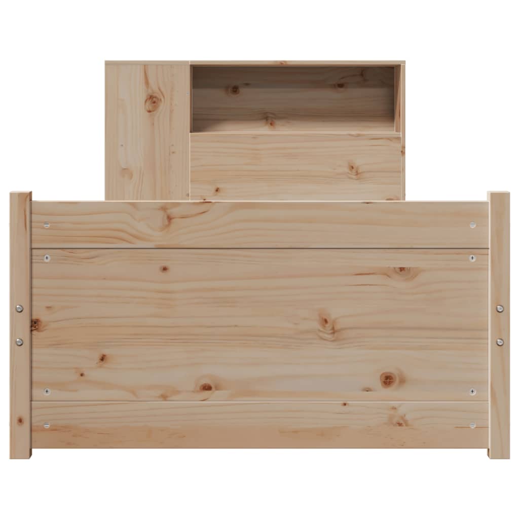 Seng Med Bokhylle Uten Madrass 90X200 Cm Heltre Furu