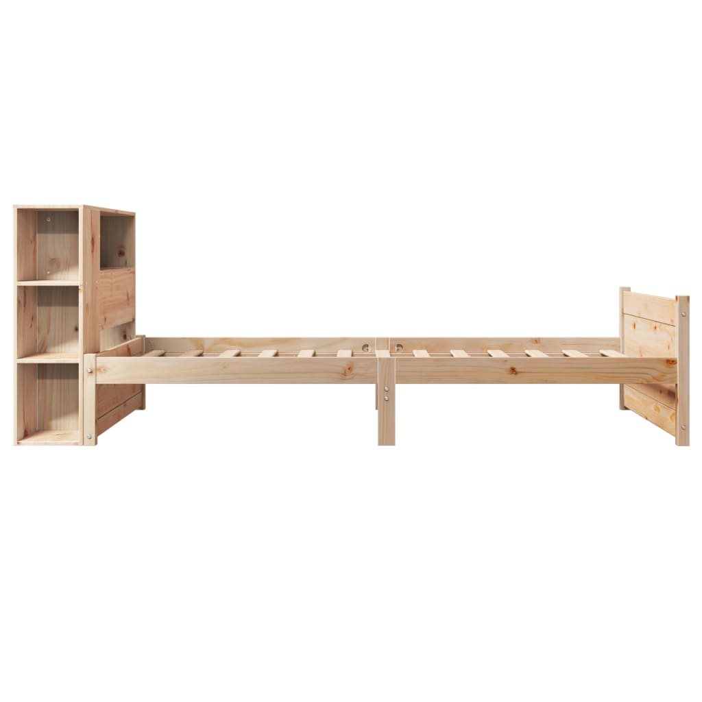 Seng Med Bokhylle Uten Madrass 90X200 Cm Heltre Furu