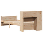 Seng Med Bokhylle Uten Madrass 90X200 Cm Heltre Furu