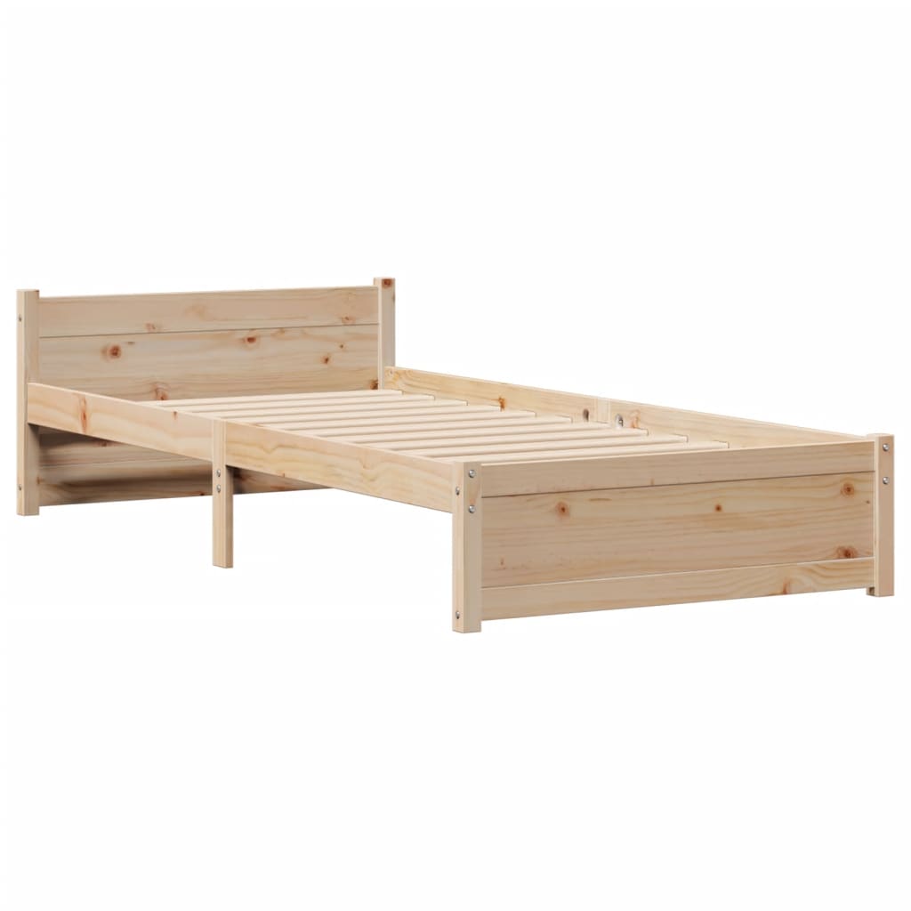 Seng Med Bokhylle Uten Madrass 90X200 Cm Heltre Furu