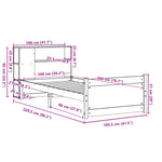 Seng Med Bokhylle Uten Madrass 100X200 Cm Heltre Furu