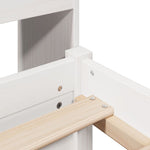 Seng Med Bokhylle Uten Madrass Hvit 120X200 Cm Heltre Furu