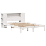 Seng Med Bokhylle Uten Madrass Hvit 140X190 Cm Heltre Furu