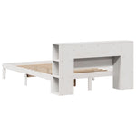 Seng Med Bokhylle Uten Madrass Hvit 140X190 Cm Heltre Furu
