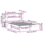 Seng Med Bokhylle Uten Madrass 120X200 Cm Heltre Furu