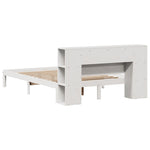 Seng Med Bokhylle Uten Madrass Hvit 120X200 Cm Heltre Furu