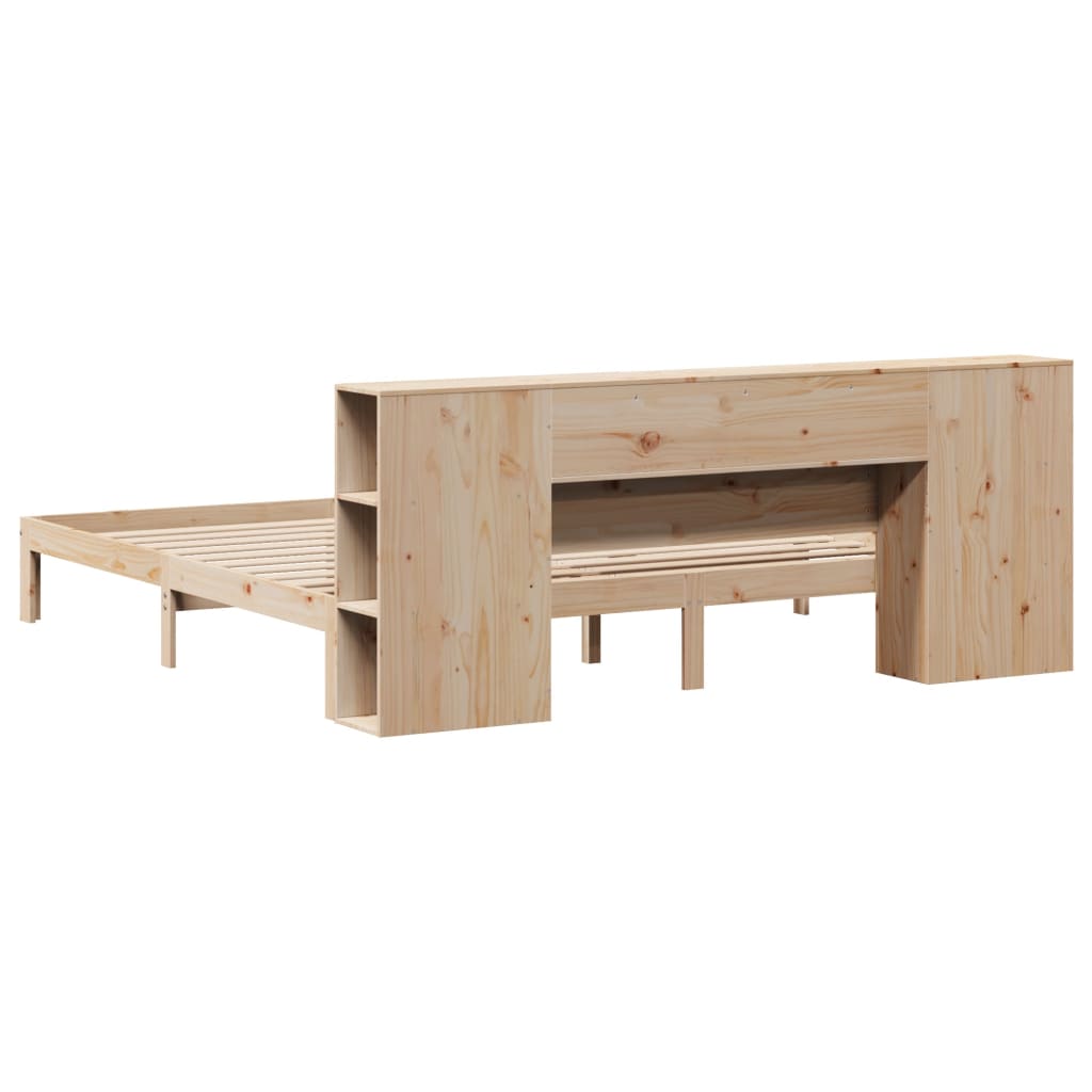 Seng Med Bokhylle Uten Madrass 180X200 Cm Heltre Furu