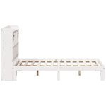 Seng Med Bokhylle Uten Madrass Hvit 140X200 Cm Heltre Furu