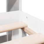 Seng Med Bokhylle Uten Madrass Hvit 180X200 Cm Heltre Furu