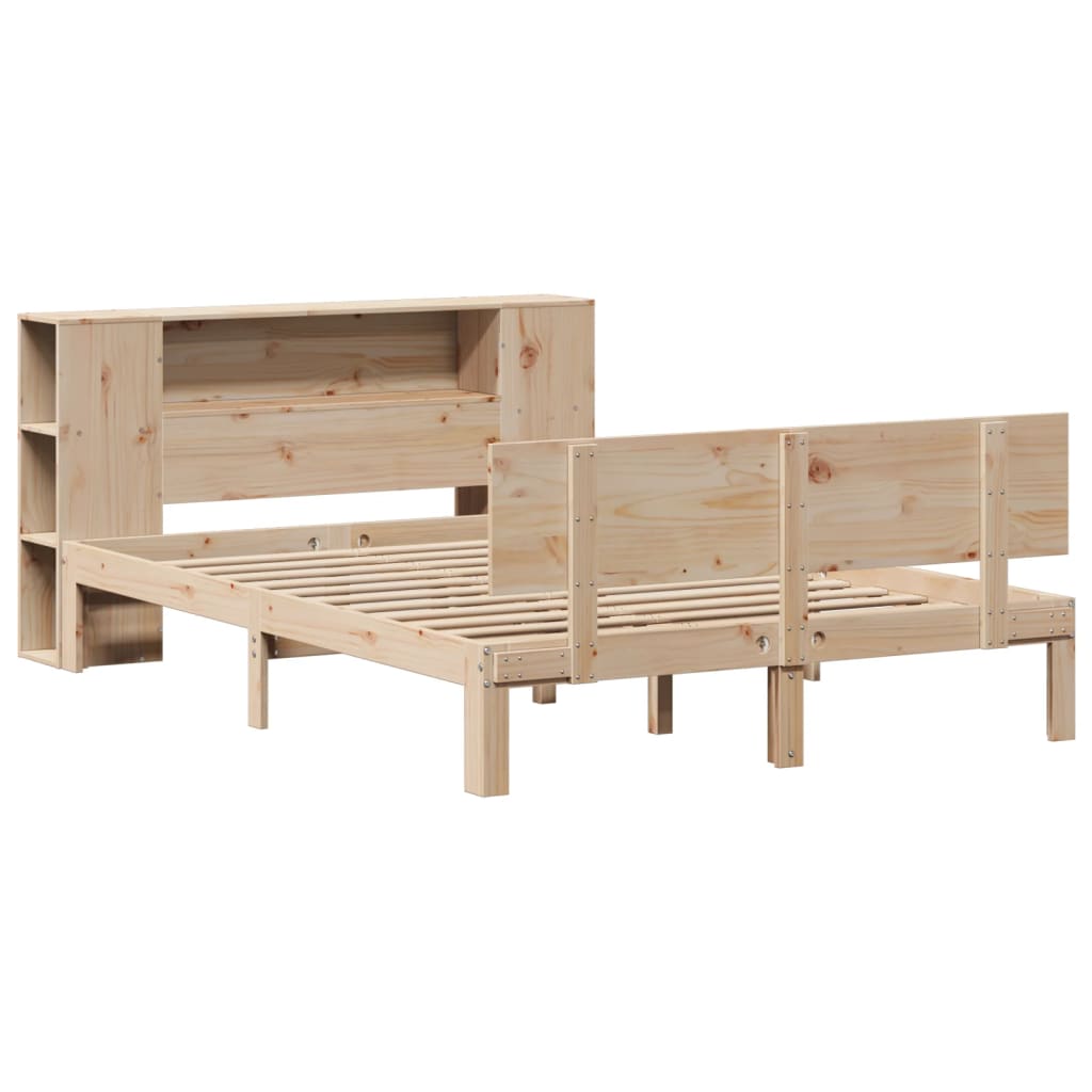 Seng Med Bokhylle Uten Madrass 120X200 Cm Heltre Furu