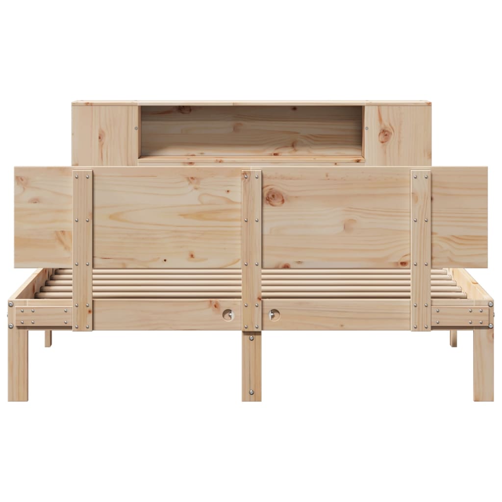 Seng Med Bokhylle Uten Madrass 120X200 Cm Heltre Furu