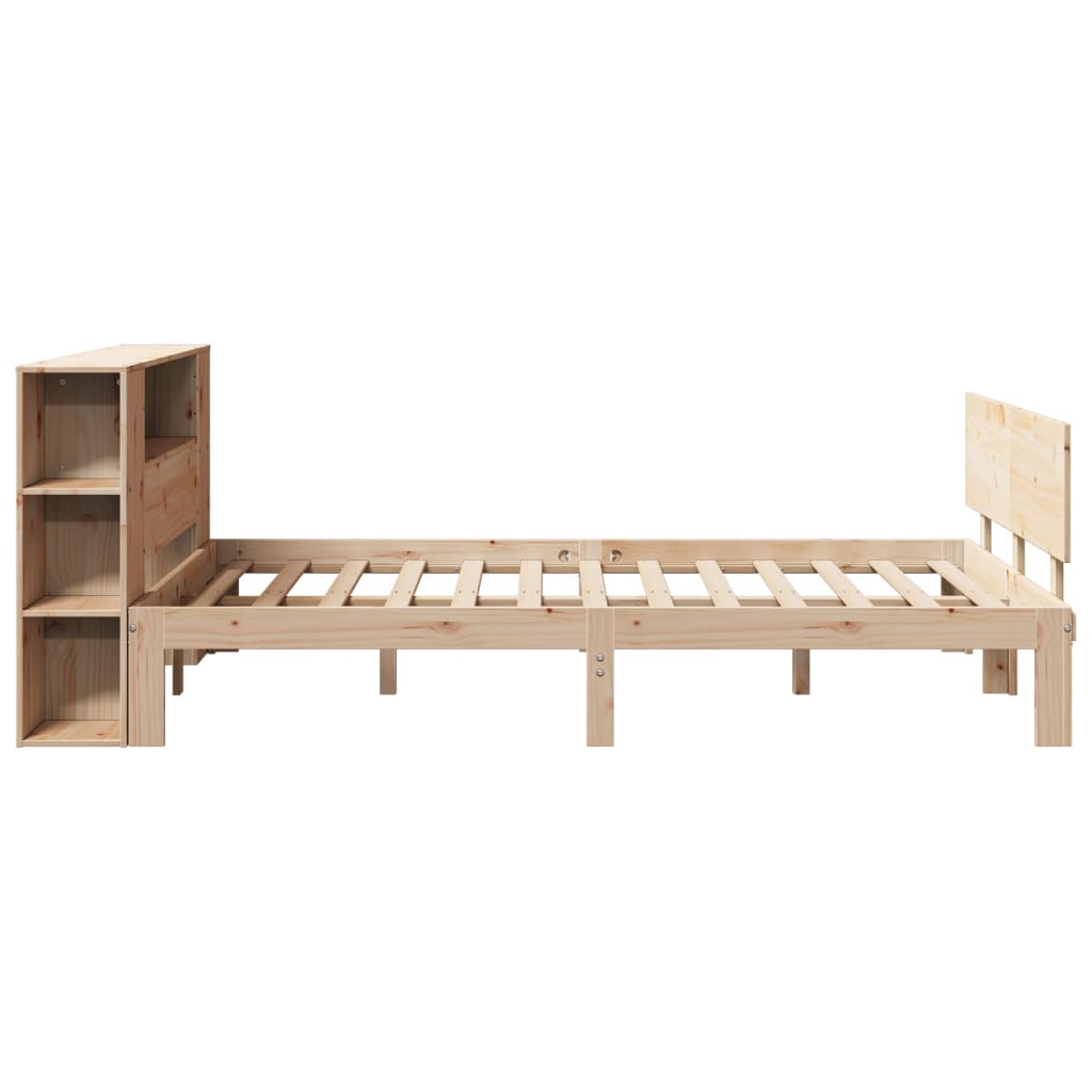Seng Med Bokhylle Uten Madrass 120X200 Cm Heltre Furu