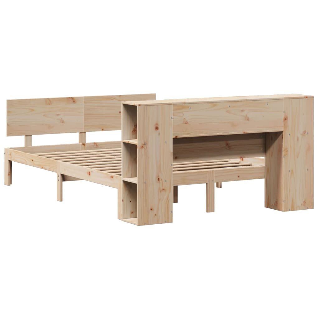 Seng Med Bokhylle Uten Madrass 120X200 Cm Heltre Furu