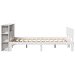 Seng Med Bokhylle Uten Madrass Hvit 150X200 Cm Heltre Furu