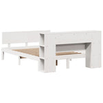 Seng Med Bokhylle Uten Madrass Hvit 150X200 Cm Heltre Furu