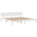 Seng Med Bokhylle Uten Madrass Hvit 180X200 Cm Heltre Furu