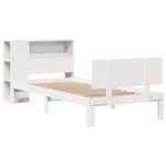 Seng Med Bokhylle Uten Madrass Hvit 100X200 Cm Heltre Furu