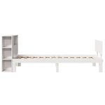 Seng Med Bokhylle Uten Madrass Hvit 100X200 Cm Heltre Furu