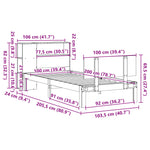 Seng Med Bokhylle Uten Madrass Hvit 100X200 Cm Heltre Furu