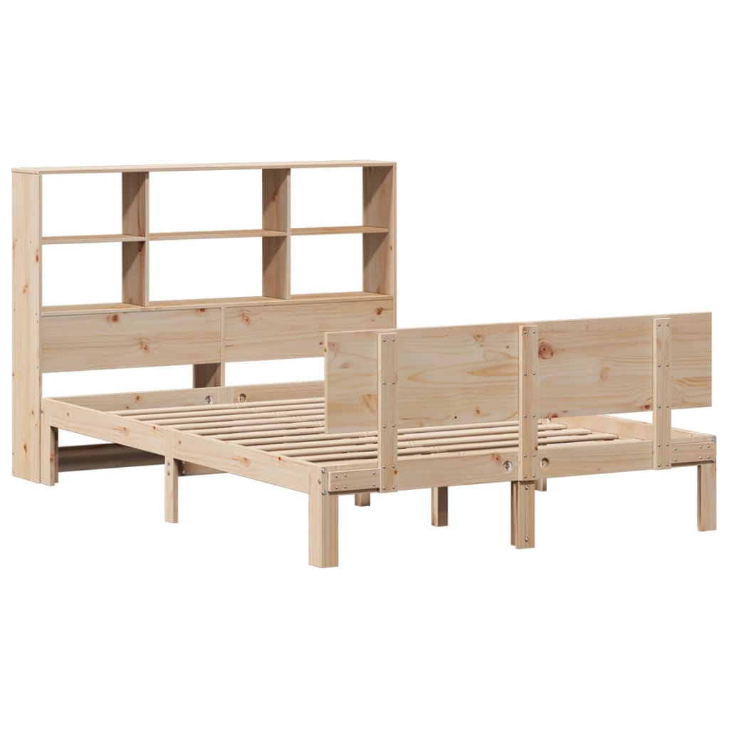 Seng Med Bokhylle Uten Madrass 140X200 Cm Heltre Furu