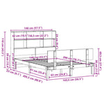 Seng Med Bokhylle Uten Madrass 140X200 Cm Heltre Furu