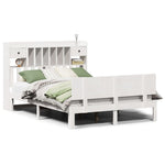 Seng Med Bokhylle Uten Madrass Hvit 140X200 Cm Heltre Furu