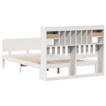 Seng Med Bokhylle Uten Madrass Hvit 140X200 Cm Heltre Furu