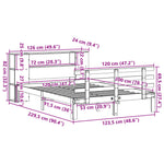 Seng Med Bokhylle Uten Madrass Hvit 120X200 Cm Heltre Furu